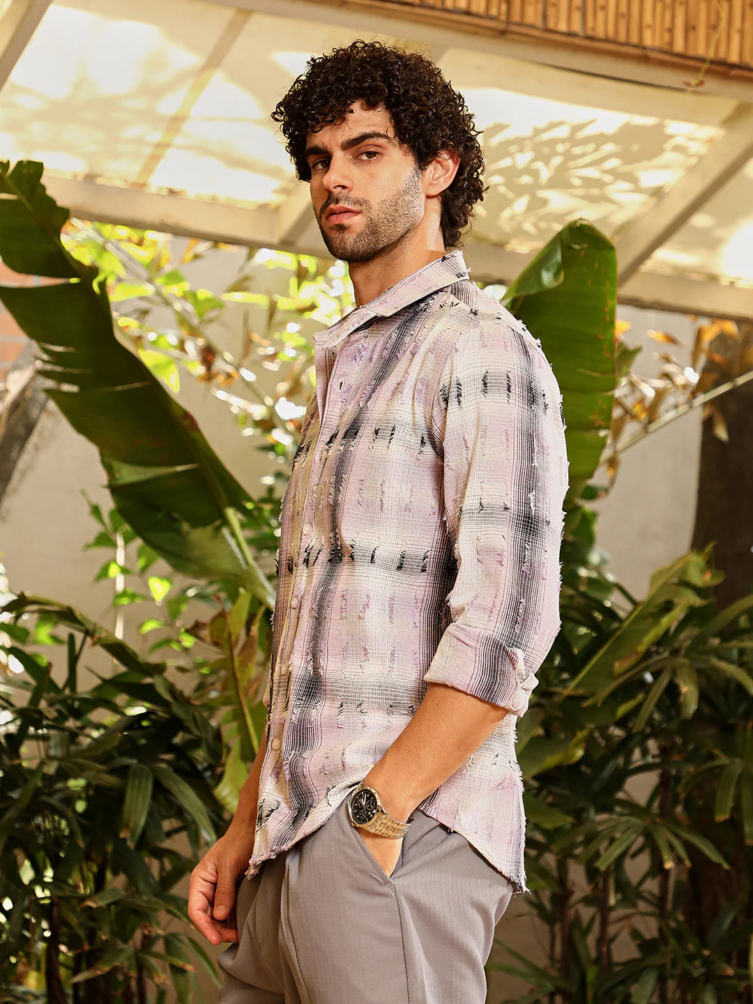 Distressed-Check Shirt - Image 3