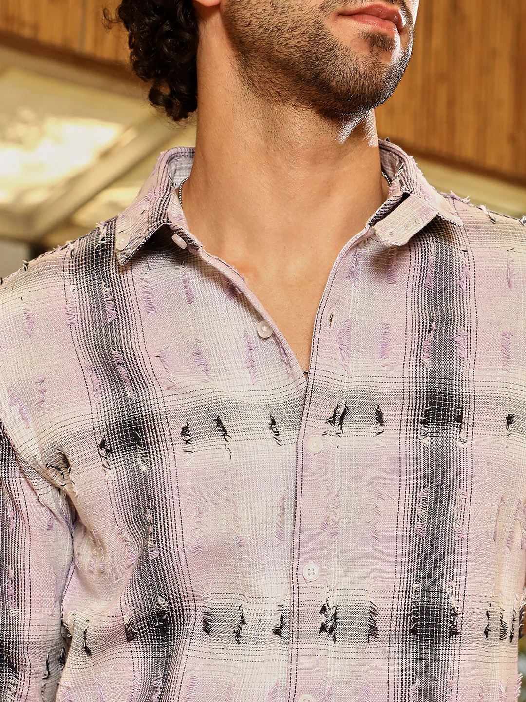 Distressed-Check Shirt - Image 7