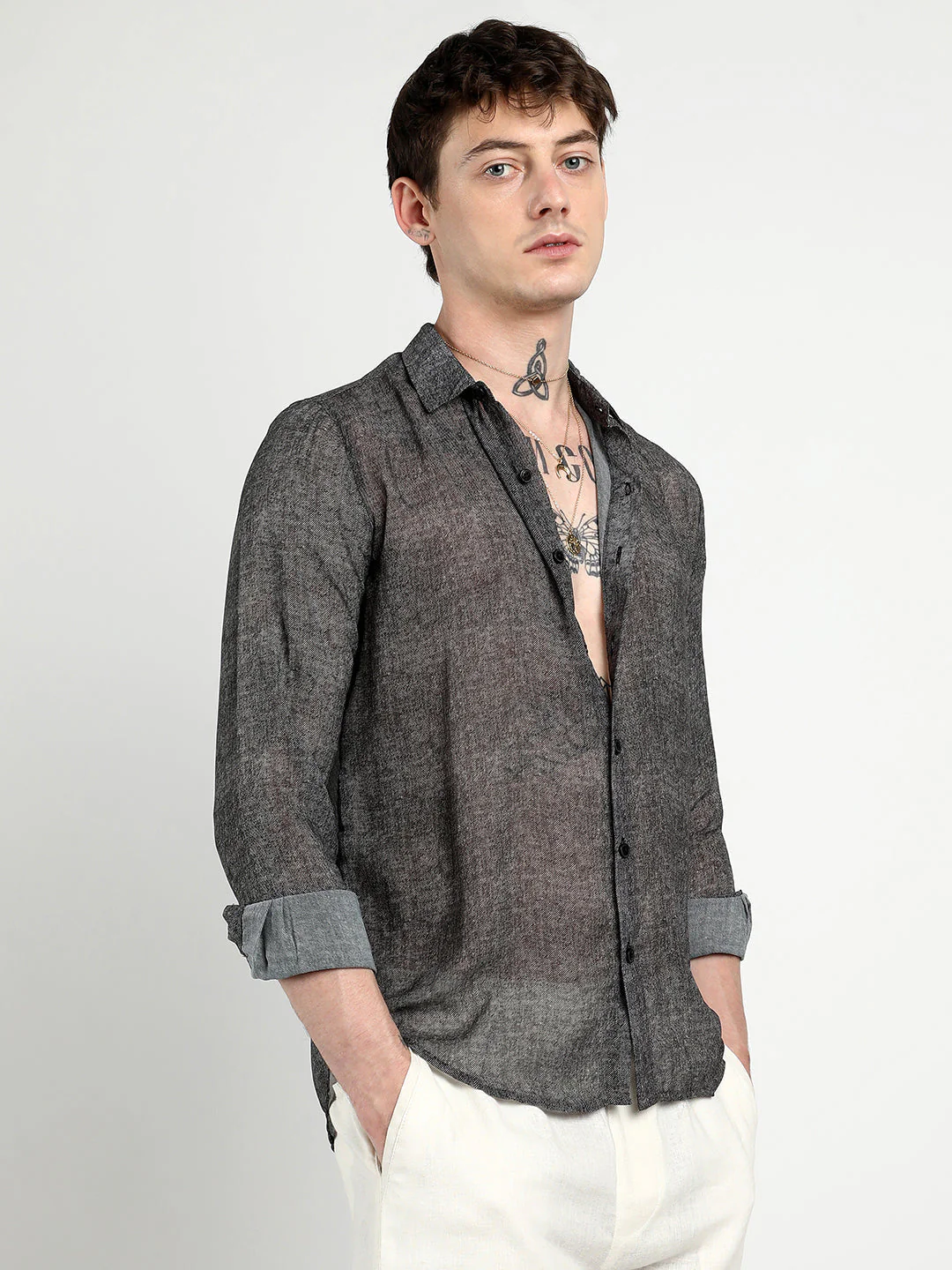 Gauzy Heathered Shirt - Image 3