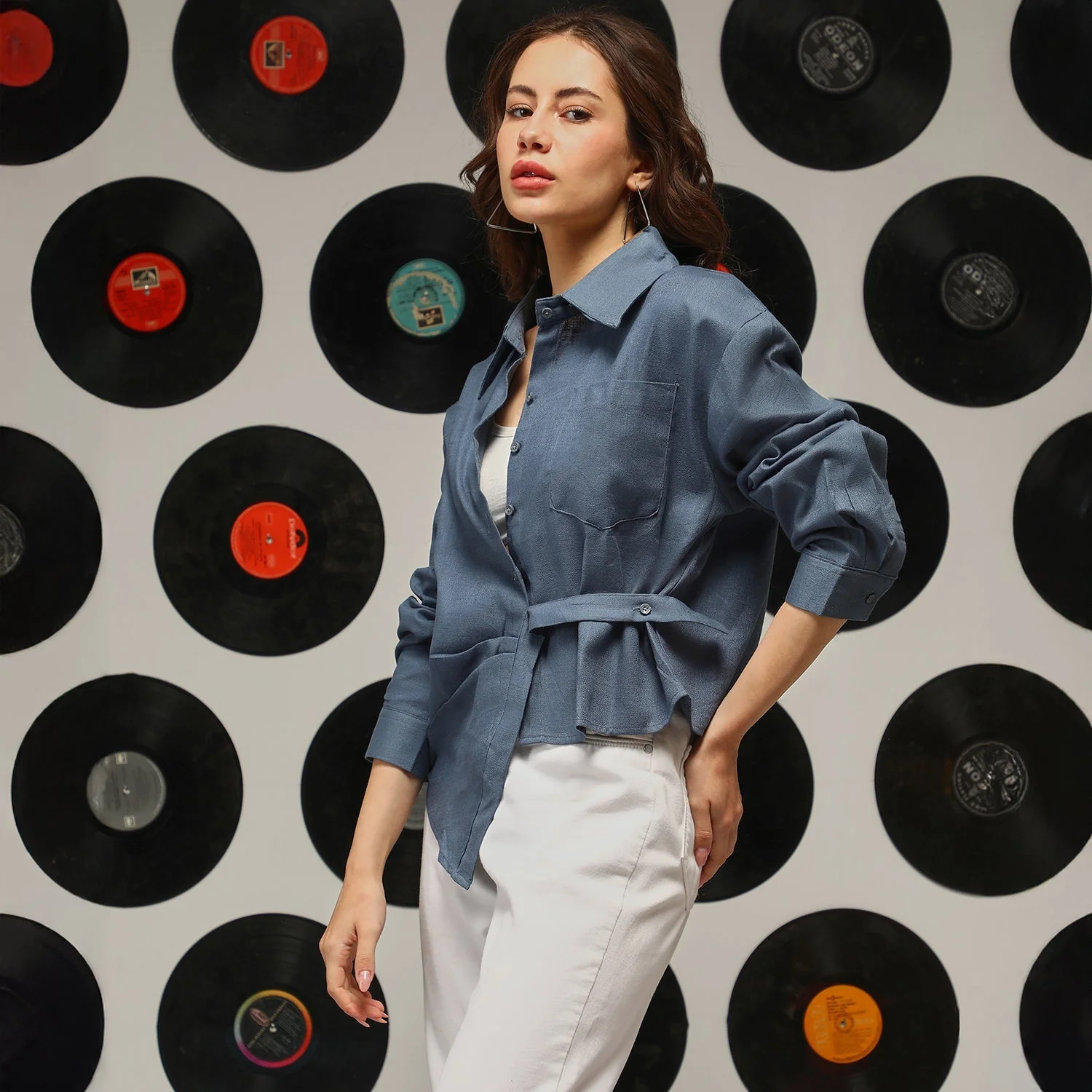 Solid Wrap Shirt - Image 3