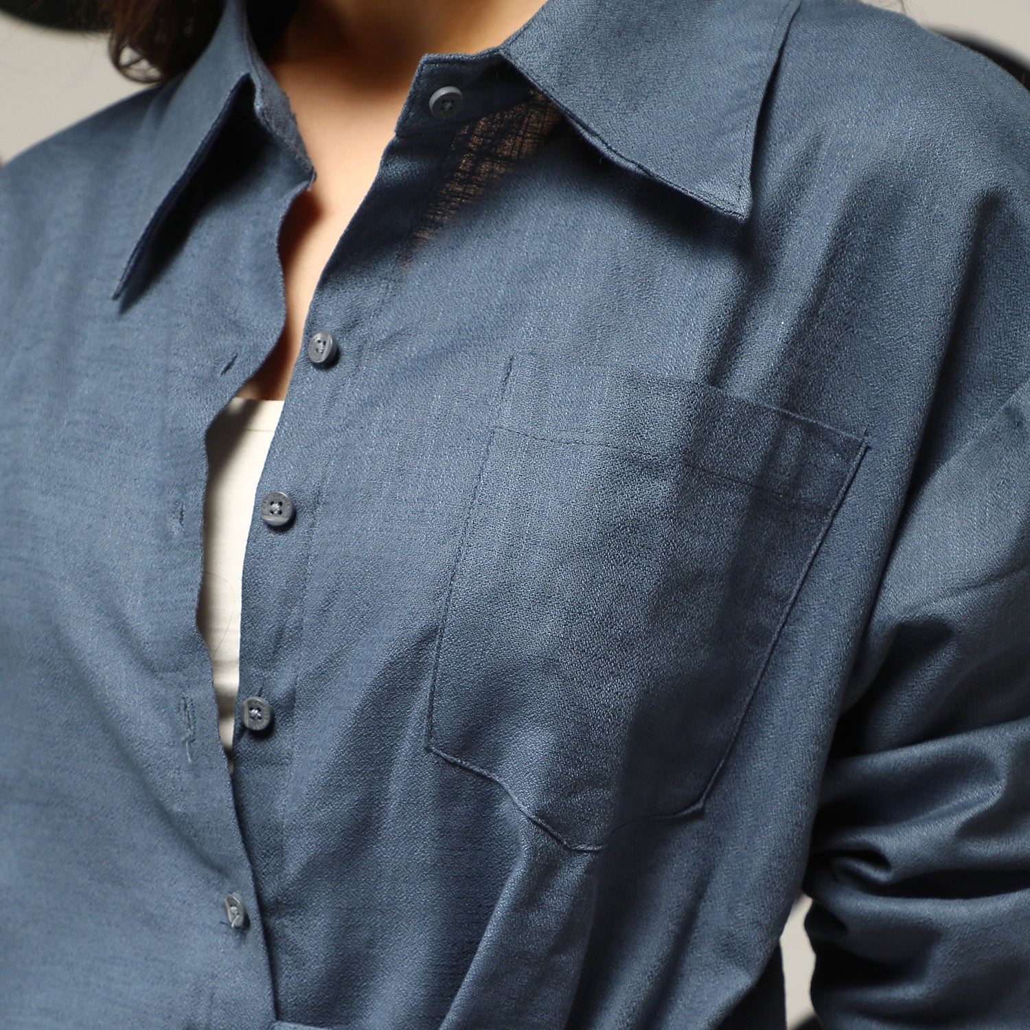 Solid Wrap Shirt - Image 7