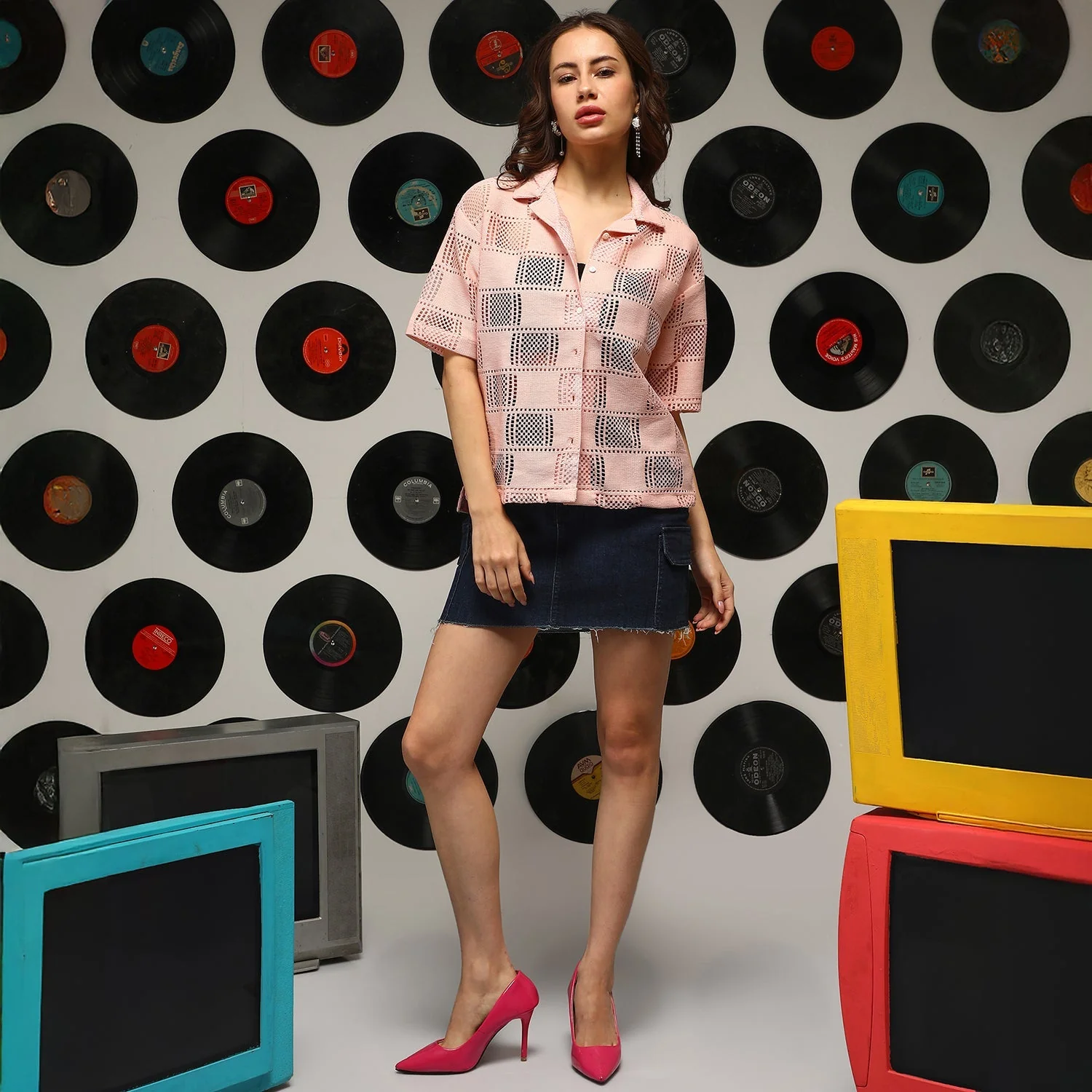 Cubic-Mesh Oversized Shirt - Image 5