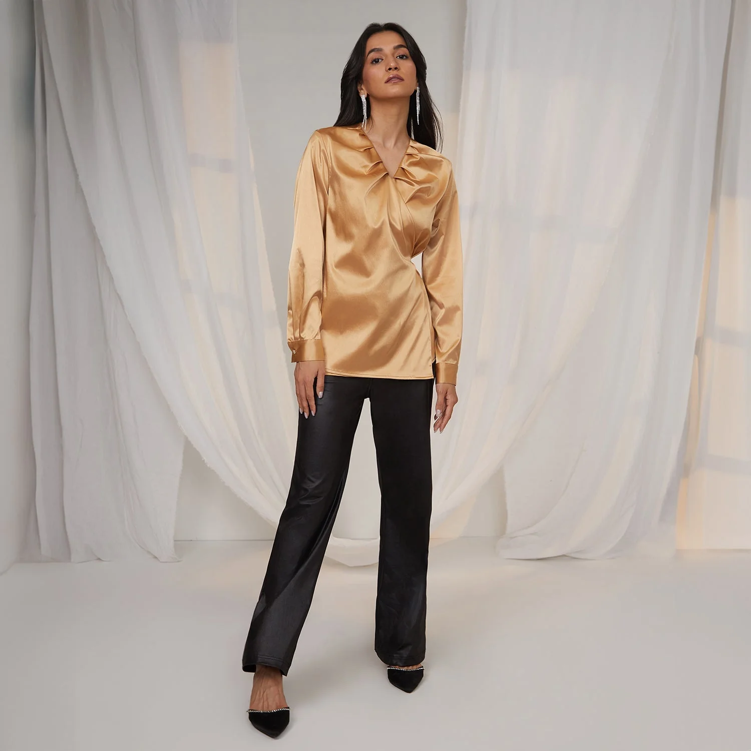 Satin Wrap Top - Image 5