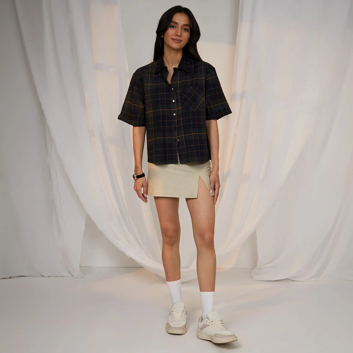 Tartan Plaid Boxy Shirt - Image 5