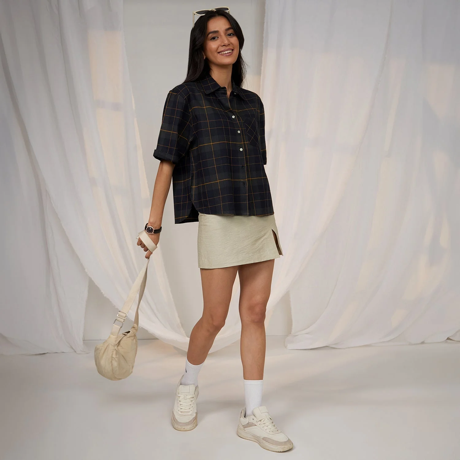 Tartan Plaid Boxy Shirt - Image 6