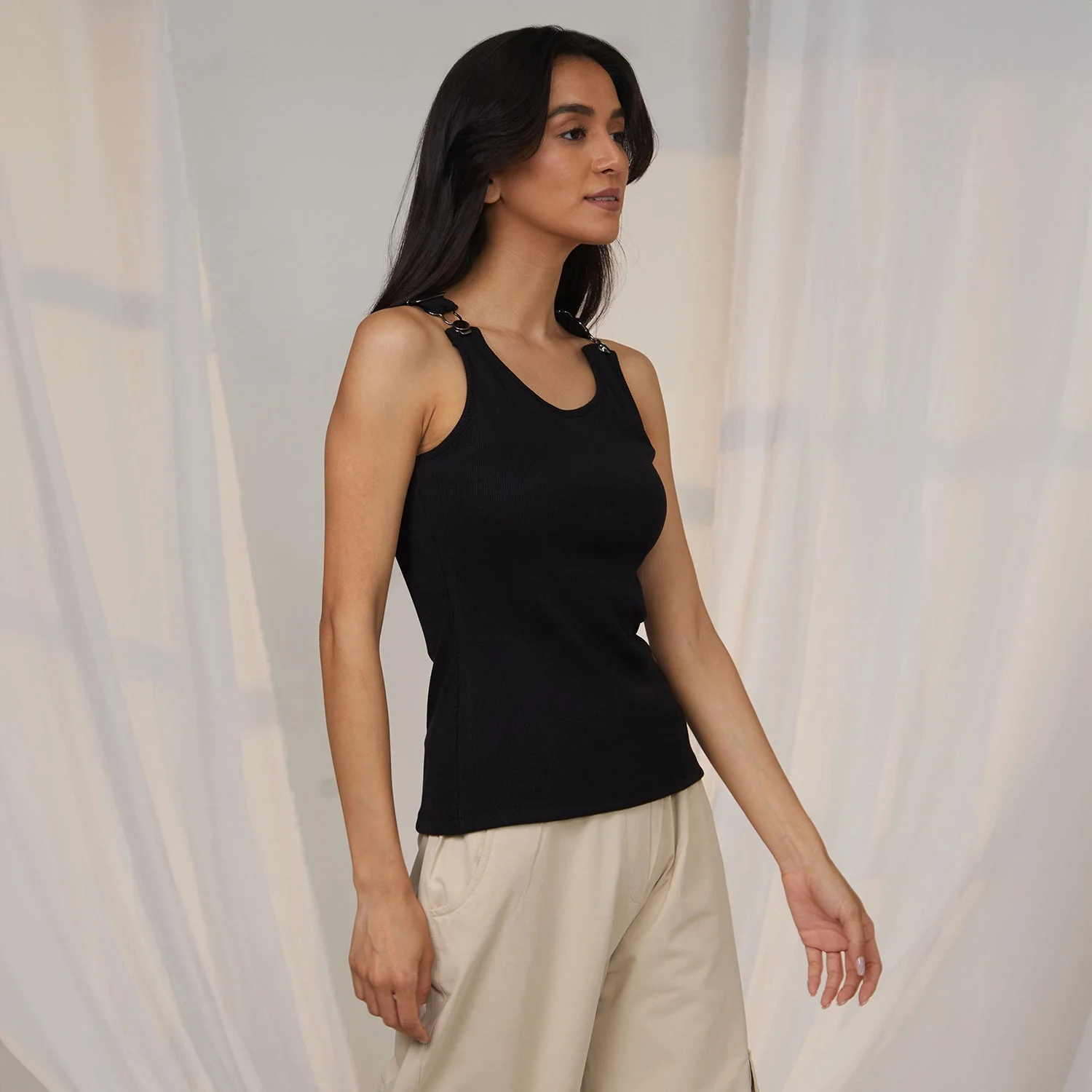 Ribbed Dungree Top - Image 3